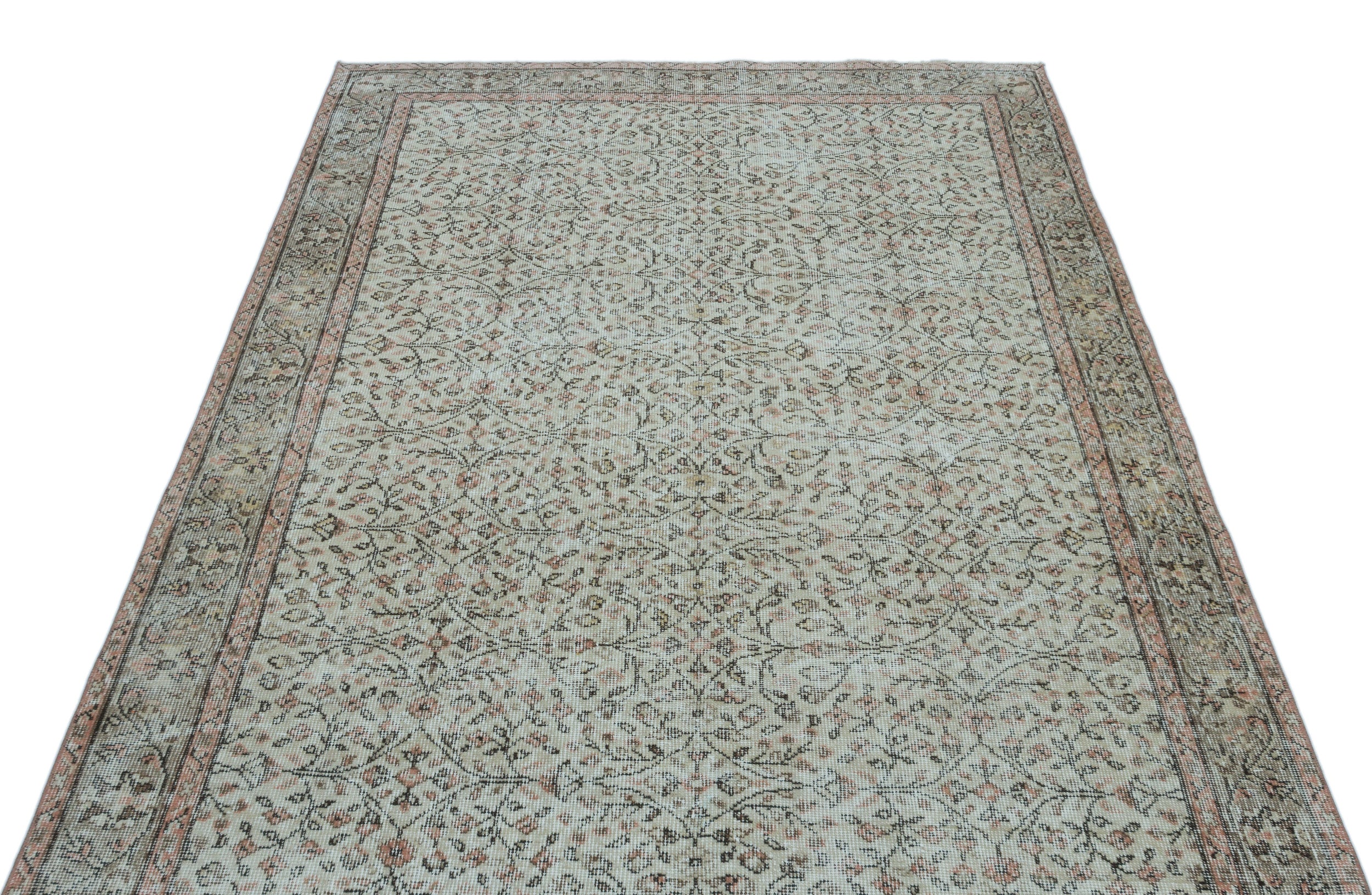 Gray Over Dyed Vintage Rug 5'0'' x 8'9'' ft 153 x 267 cm