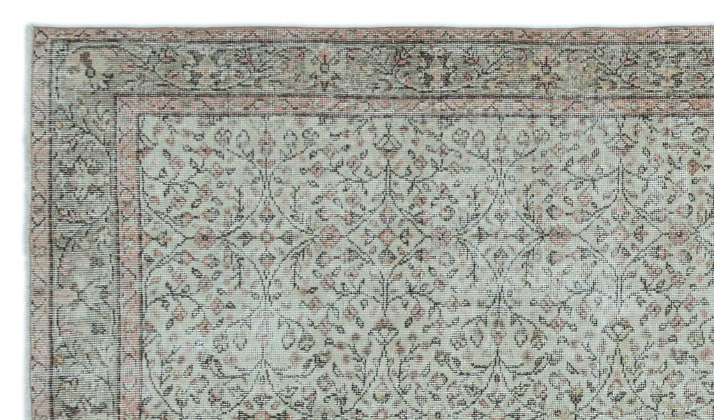 Gray Over Dyed Vintage Rug 5'0'' x 8'9'' ft 153 x 267 cm