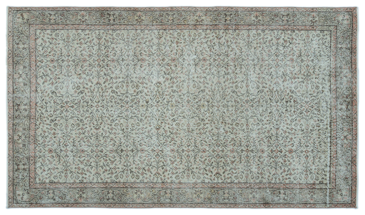 Gray Over Dyed Vintage Rug 5&#39;0&#39;&#39; x 8&#39;9&#39;&#39; ft 153 x 267 cm