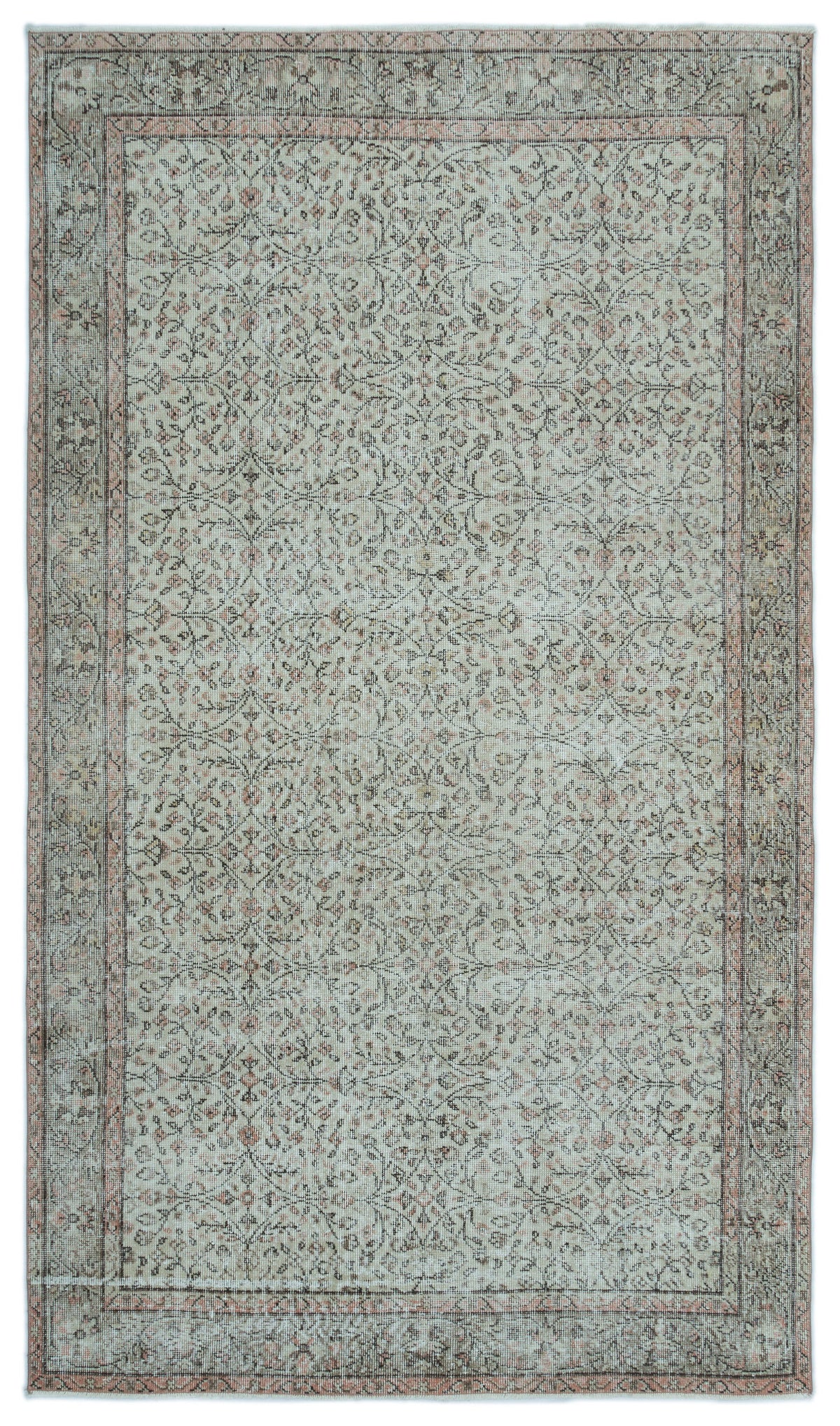 Gray Over Dyed Vintage Rug 5&#39;0&#39;&#39; x 8&#39;9&#39;&#39; ft 153 x 267 cm