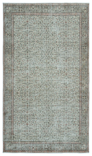 Gray Over Dyed Vintage Rug 5'0'' x 8'9'' ft 153 x 267 cm