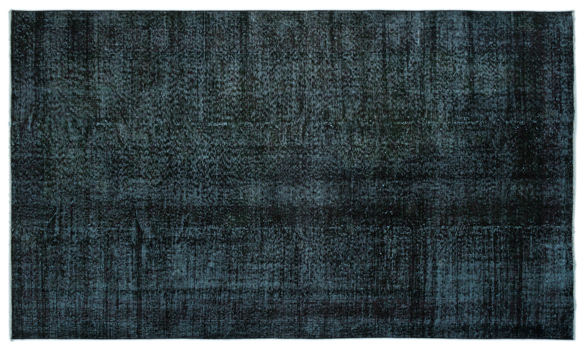 Black Over Dyed Vintage Rug 5&#39;8&#39;&#39; x 9&#39;8&#39;&#39; ft 172 x 295 cm