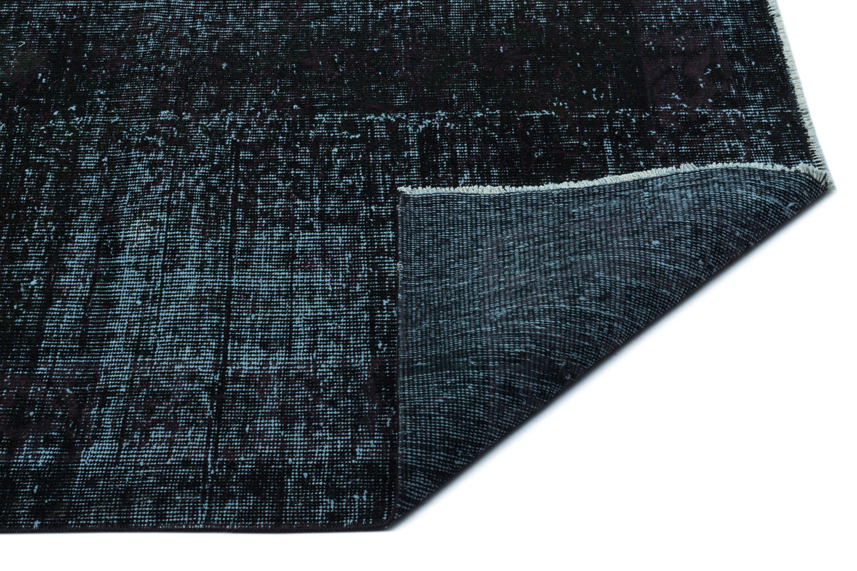 Black Over Dyed Vintage Rug 5&#39;8&#39;&#39; x 9&#39;8&#39;&#39; ft 172 x 295 cm