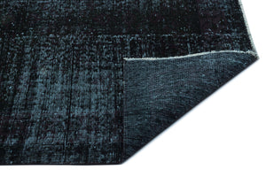 Black Over Dyed Vintage Rug 5'8'' x 9'8'' ft 172 x 295 cm