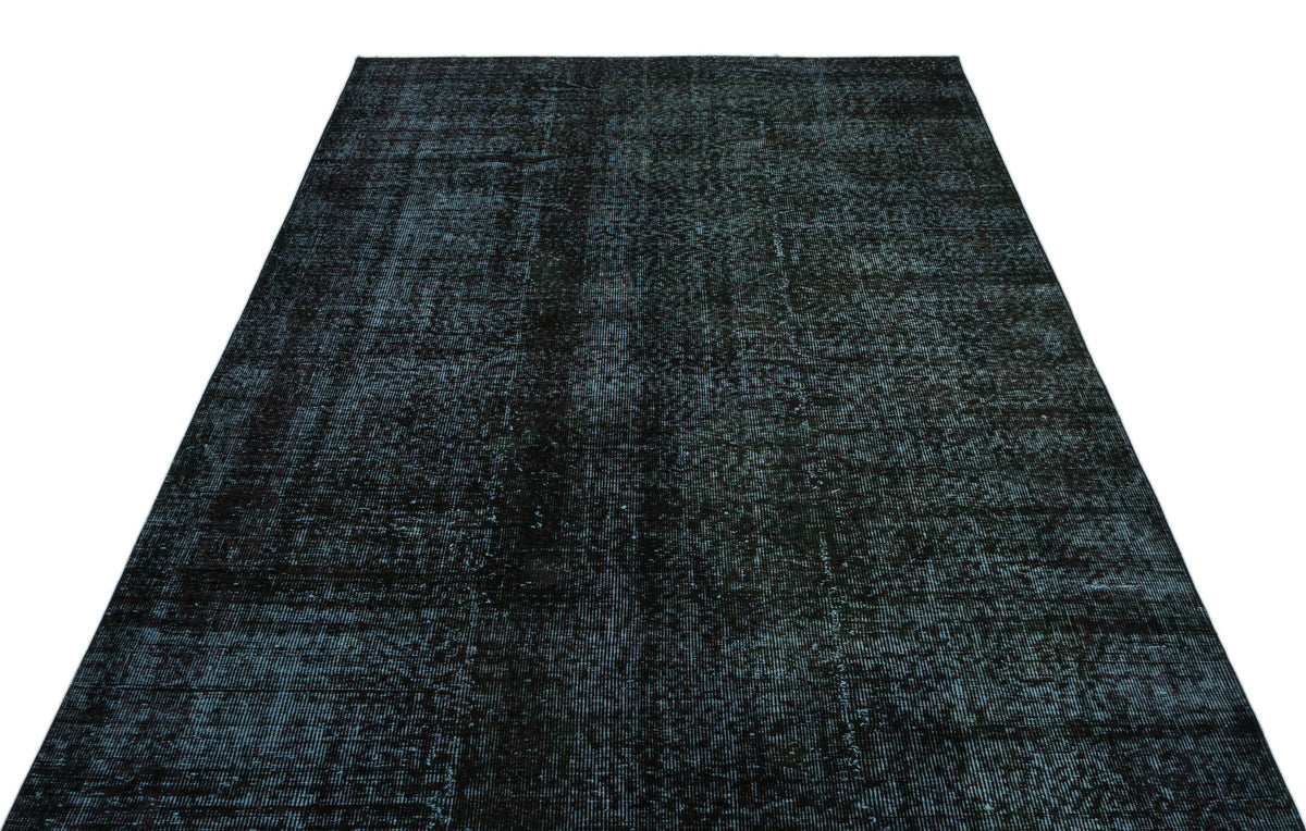 Black Over Dyed Vintage Rug 5&#39;8&#39;&#39; x 9&#39;8&#39;&#39; ft 172 x 295 cm