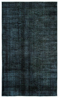 Black Over Dyed Vintage Rug 5'8'' x 9'8'' ft 172 x 295 cm