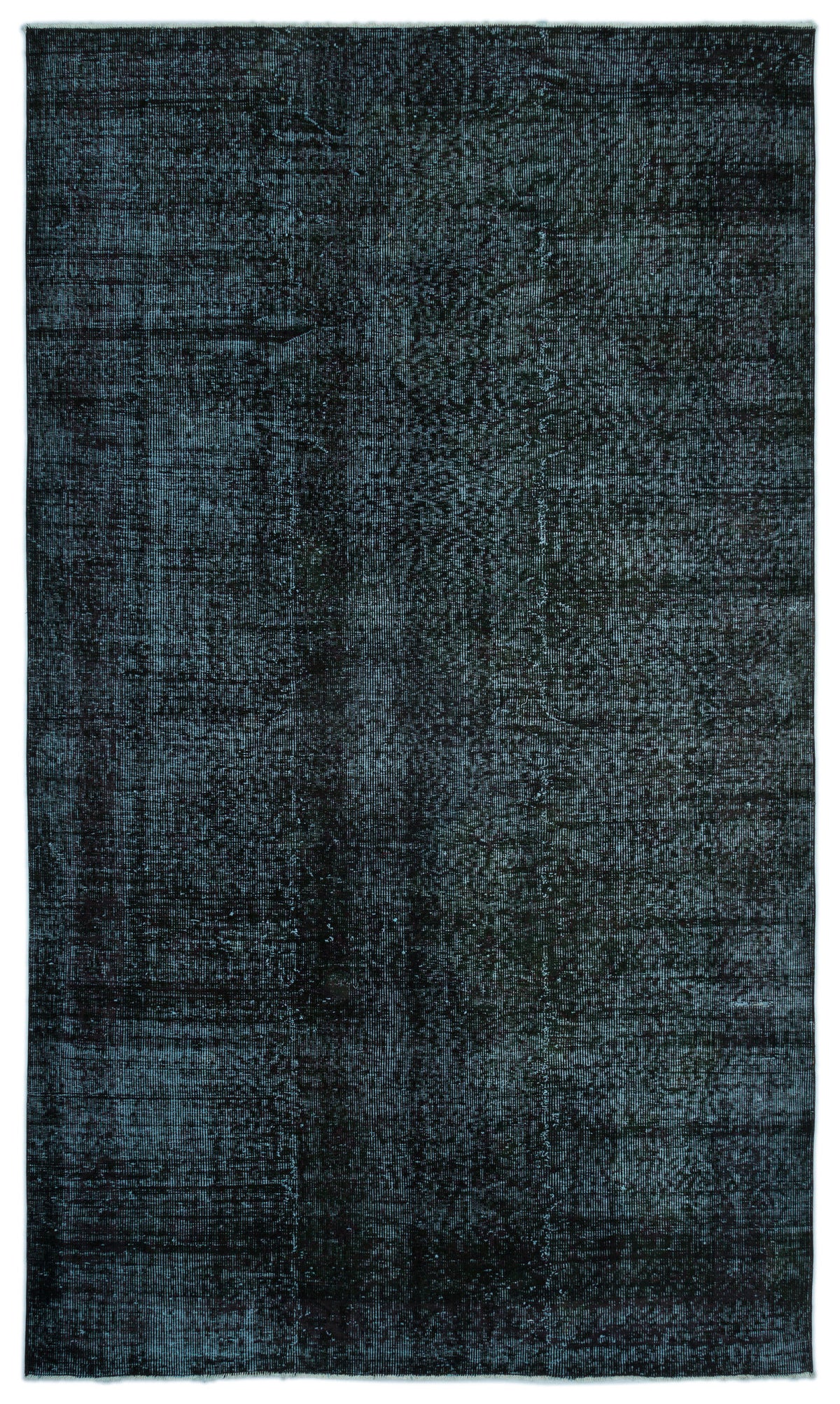 Black Over Dyed Vintage Rug 5&#39;8&#39;&#39; x 9&#39;8&#39;&#39; ft 172 x 295 cm