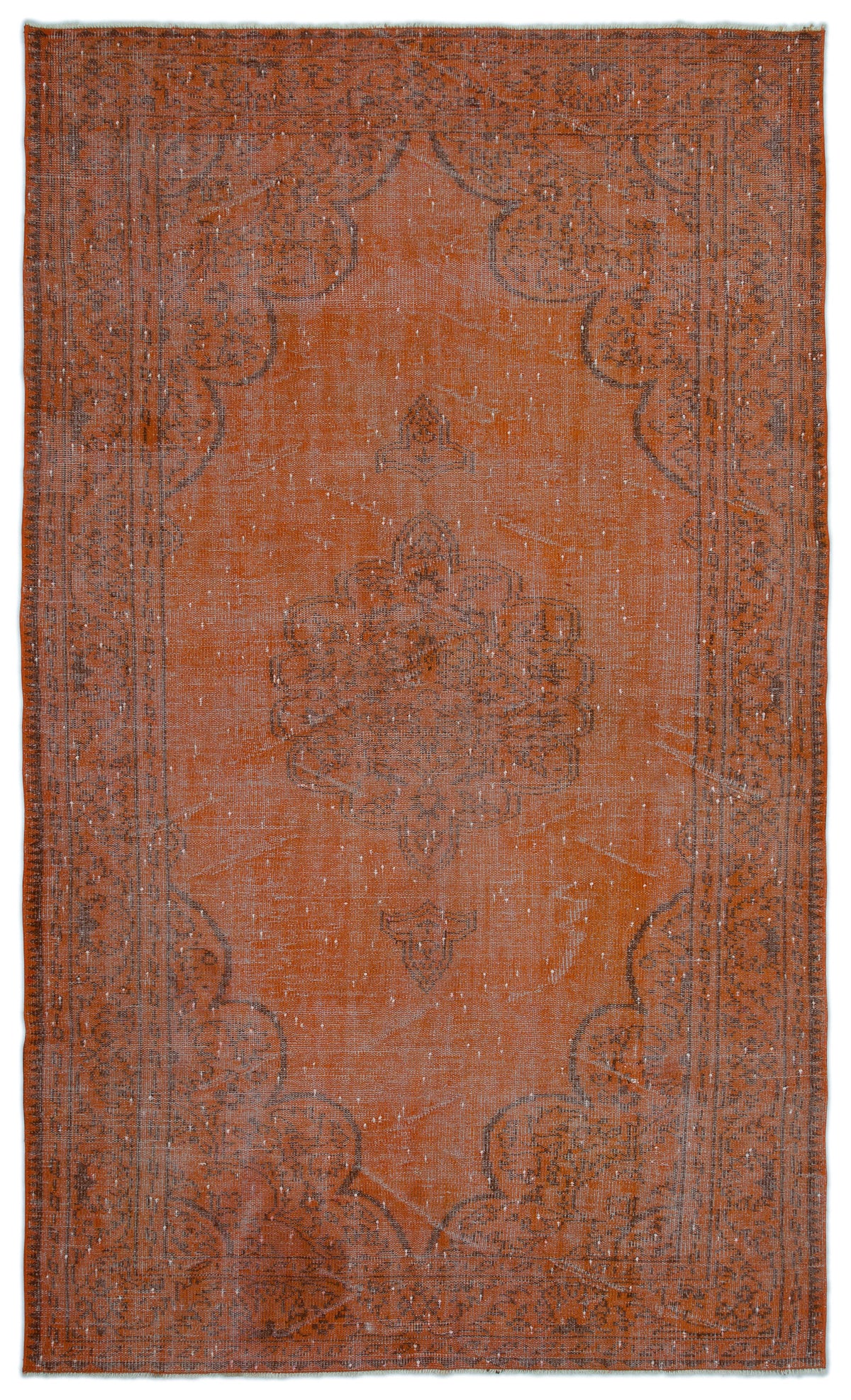 Orange Over Dyed Vintage Rug 5&#39;9&#39;&#39; x 9&#39;9&#39;&#39; ft 176 x 298 cm