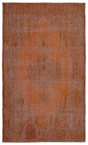 Orange Over Dyed Vintage Rug 5'9'' x 9'9'' ft 176 x 298 cm