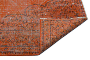 Orange Over Dyed Vintage Rug 5'9'' x 9'9'' ft 176 x 298 cm
