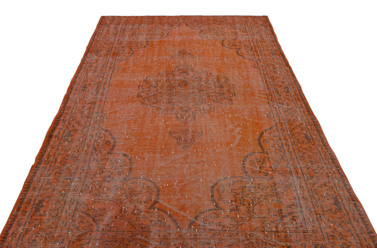 Orange Over Dyed Vintage Rug 5&#39;9&#39;&#39; x 9&#39;9&#39;&#39; ft 176 x 298 cm