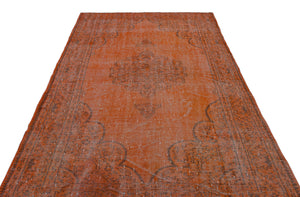 Orange Over Dyed Vintage Rug 5'9'' x 9'9'' ft 176 x 298 cm