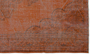 Orange Over Dyed Vintage Rug 5'9'' x 9'9'' ft 176 x 298 cm
