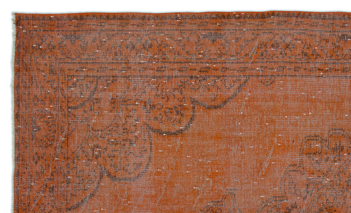 Orange Over Dyed Vintage Rug 5&#39;9&#39;&#39; x 9&#39;9&#39;&#39; ft 176 x 298 cm