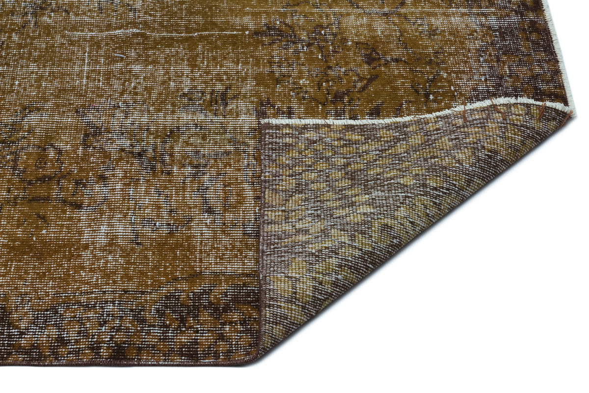 Brown Over Dyed Vintage Rug 5&#39;9&#39;&#39; x 8&#39;10&#39;&#39; ft 175 x 268 cm
