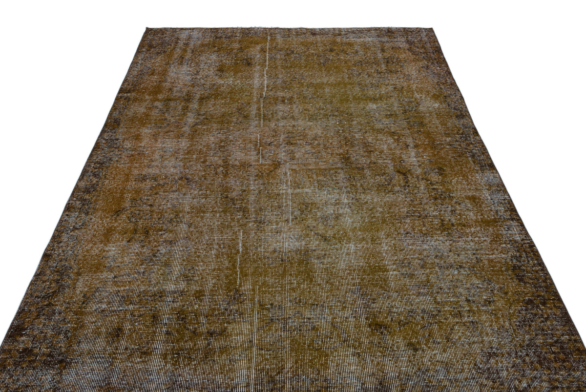 Brown Over Dyed Vintage Rug 5&#39;9&#39;&#39; x 8&#39;10&#39;&#39; ft 175 x 268 cm