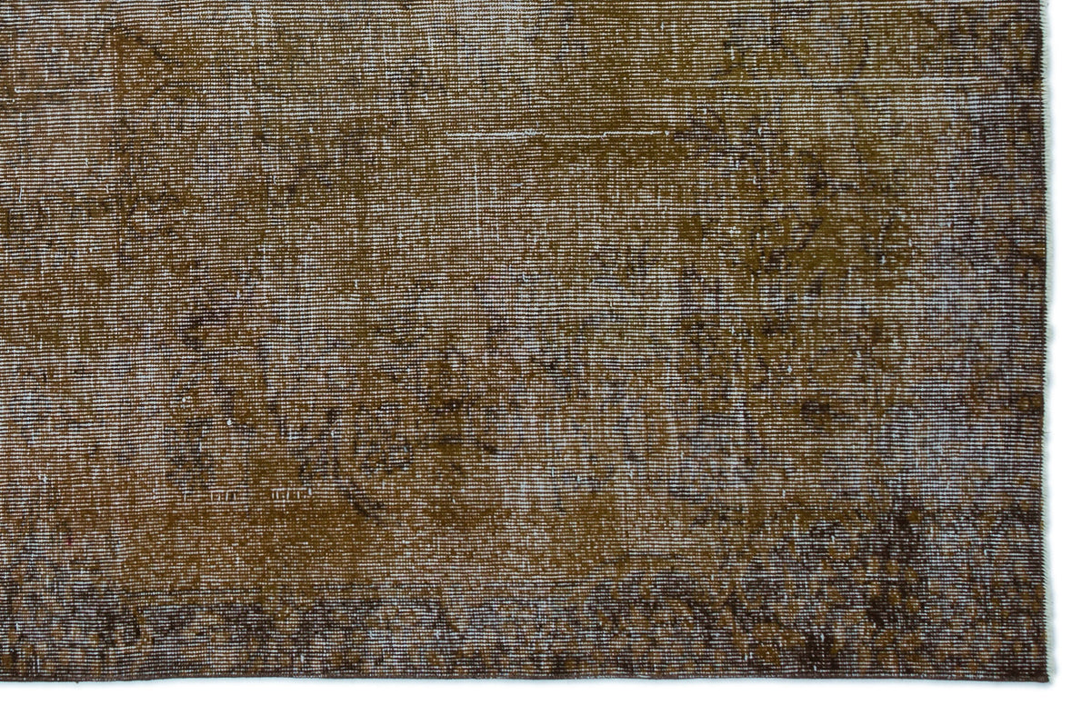 Brown Over Dyed Vintage Rug 5&#39;9&#39;&#39; x 8&#39;10&#39;&#39; ft 175 x 268 cm
