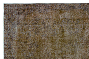 Brown Over Dyed Vintage Rug 5'9'' x 8'10'' ft 175 x 268 cm