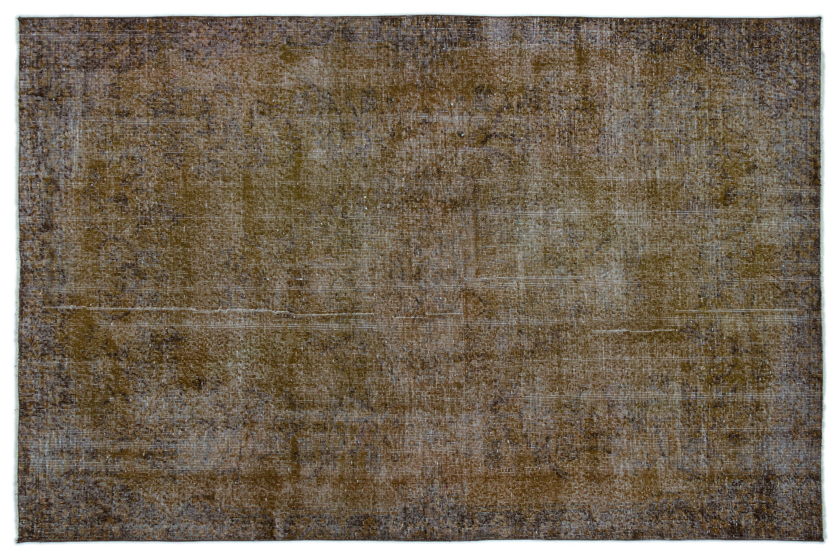 Brown Over Dyed Vintage Rug 5&#39;9&#39;&#39; x 8&#39;10&#39;&#39; ft 175 x 268 cm