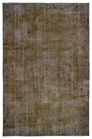 Brown Over Dyed Vintage Rug 5'9'' x 8'10'' ft 175 x 268 cm