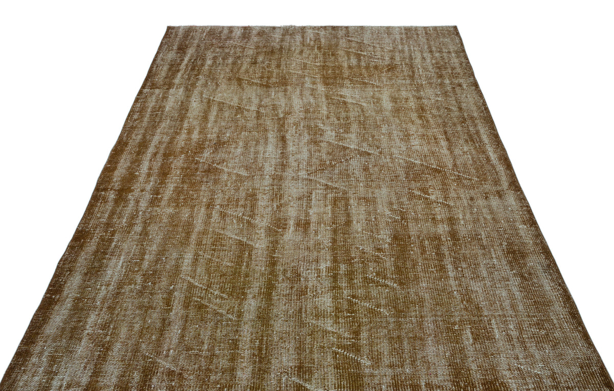 Brown Over Dyed Vintage Rug 5&#39;10&#39;&#39; x 9&#39;8&#39;&#39; ft 177 x 294 cm