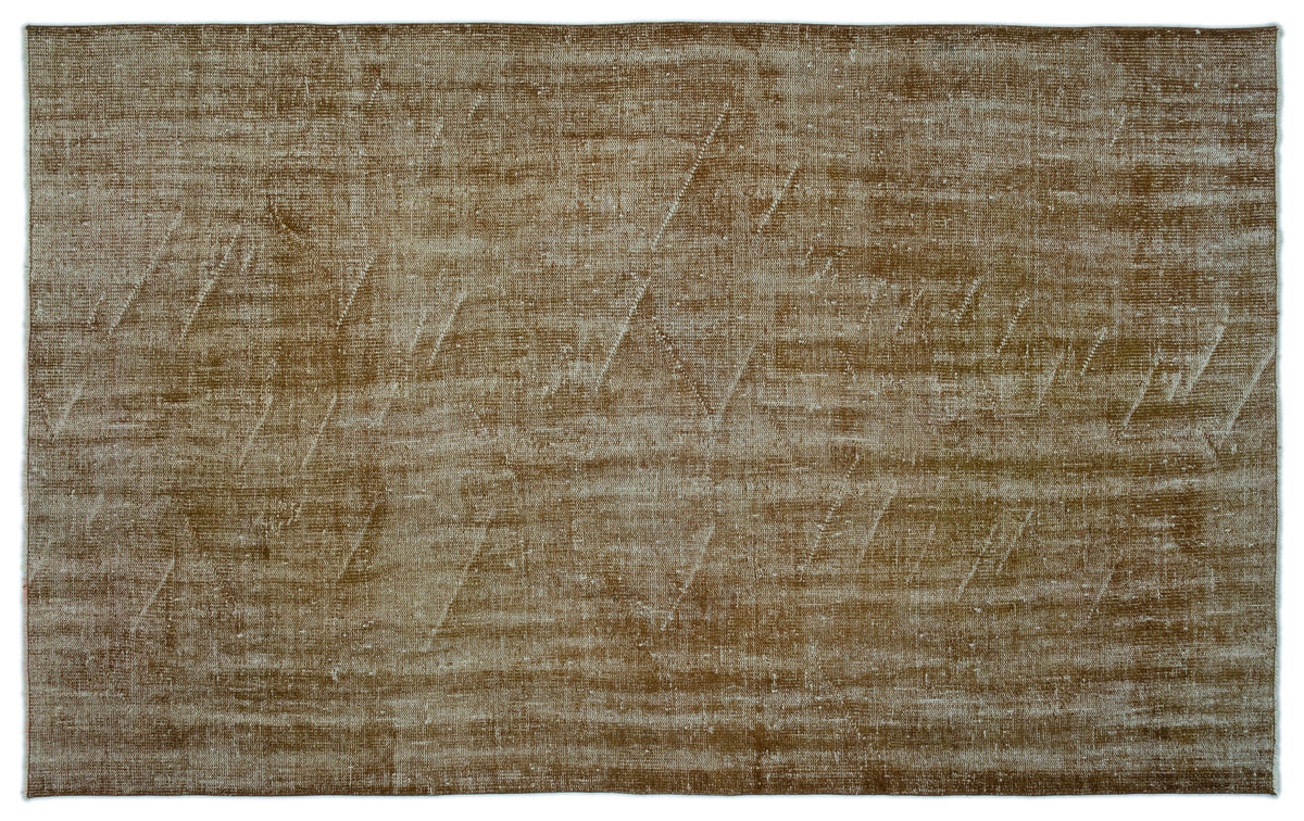 Brown Over Dyed Vintage Rug 5&#39;10&#39;&#39; x 9&#39;8&#39;&#39; ft 177 x 294 cm