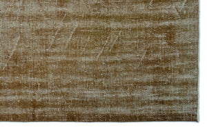 Brown Over Dyed Vintage Rug 5'10'' x 9'8'' ft 177 x 294 cm