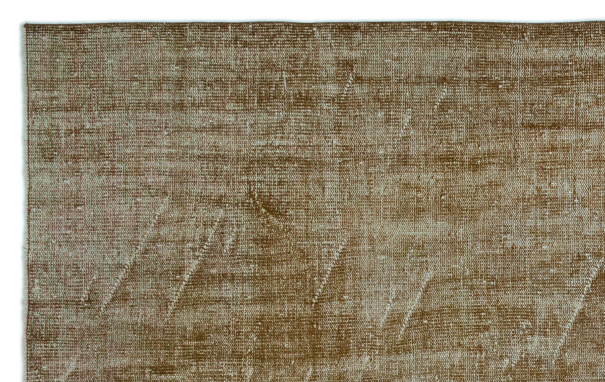 Brown Over Dyed Vintage Rug 5&#39;10&#39;&#39; x 9&#39;8&#39;&#39; ft 177 x 294 cm