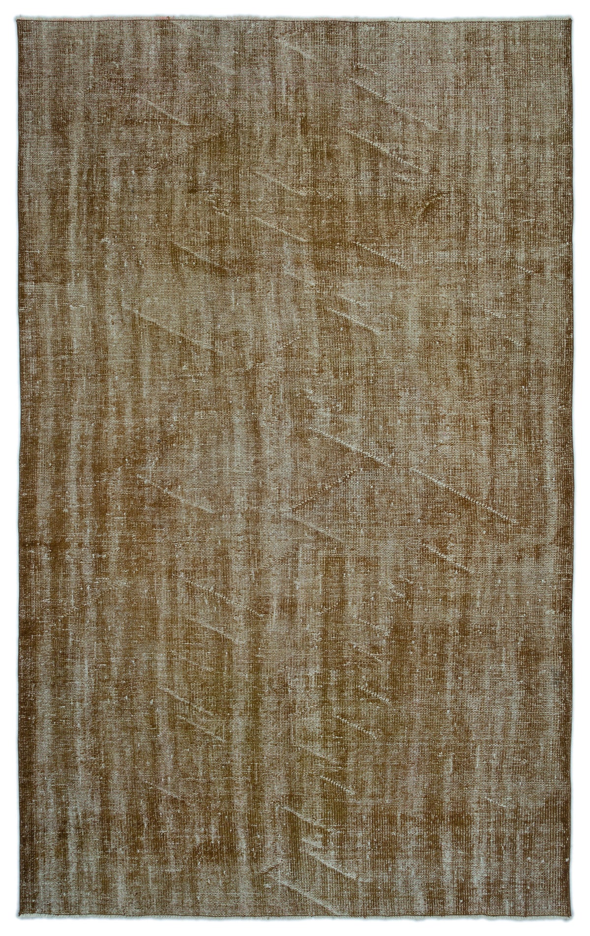 Brown Over Dyed Vintage Rug 5&#39;10&#39;&#39; x 9&#39;8&#39;&#39; ft 177 x 294 cm