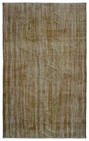 Brown Over Dyed Vintage Rug 5'10'' x 9'8'' ft 177 x 294 cm