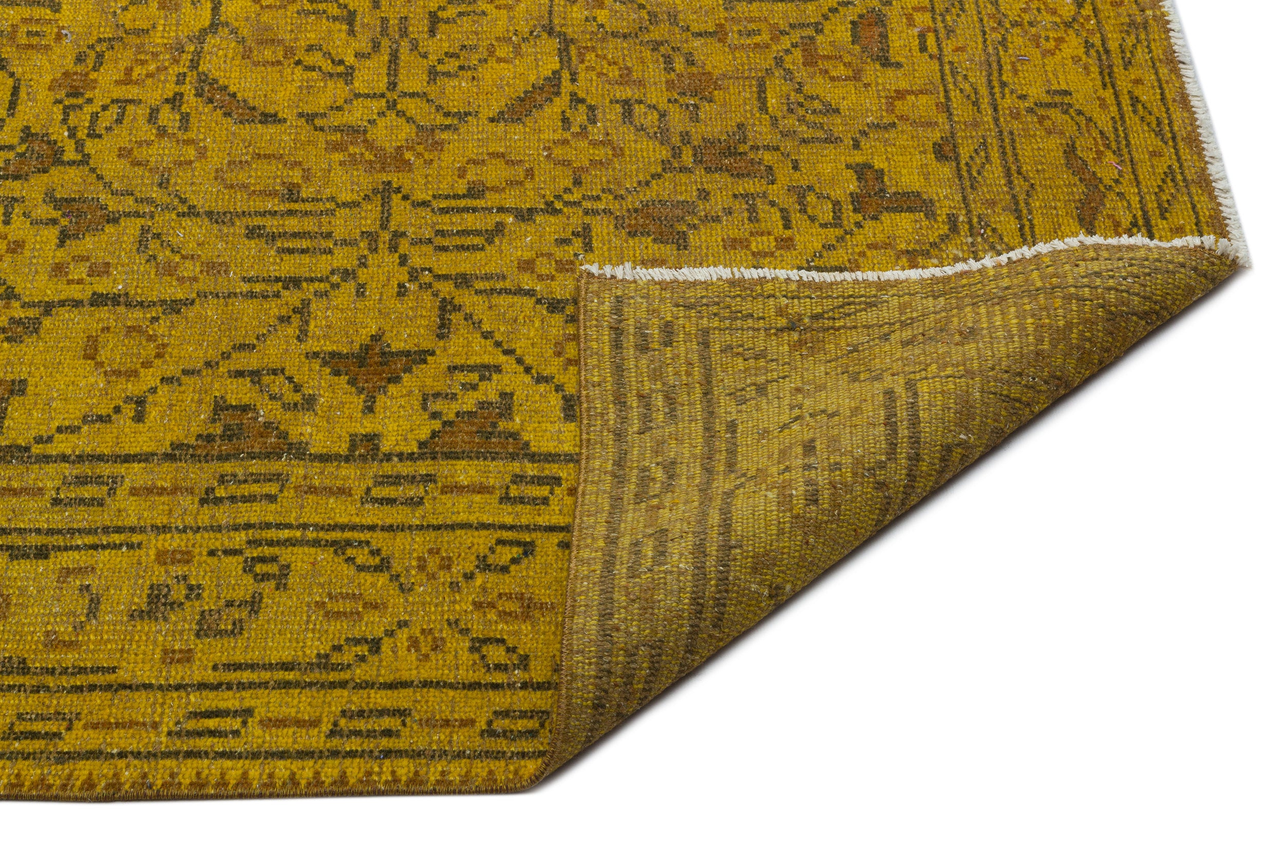 Yellow Over Dyed Vintage Rug 6'0'' x 8'8'' ft 184 x 265 cm