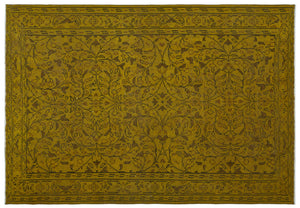 Yellow Over Dyed Vintage Rug 6'0'' x 8'8'' ft 184 x 265 cm