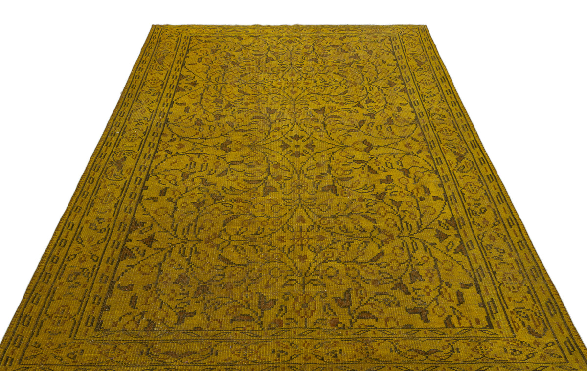 Yellow Over Dyed Vintage Rug 6&#39;0&#39;&#39; x 8&#39;8&#39;&#39; ft 184 x 265 cm
