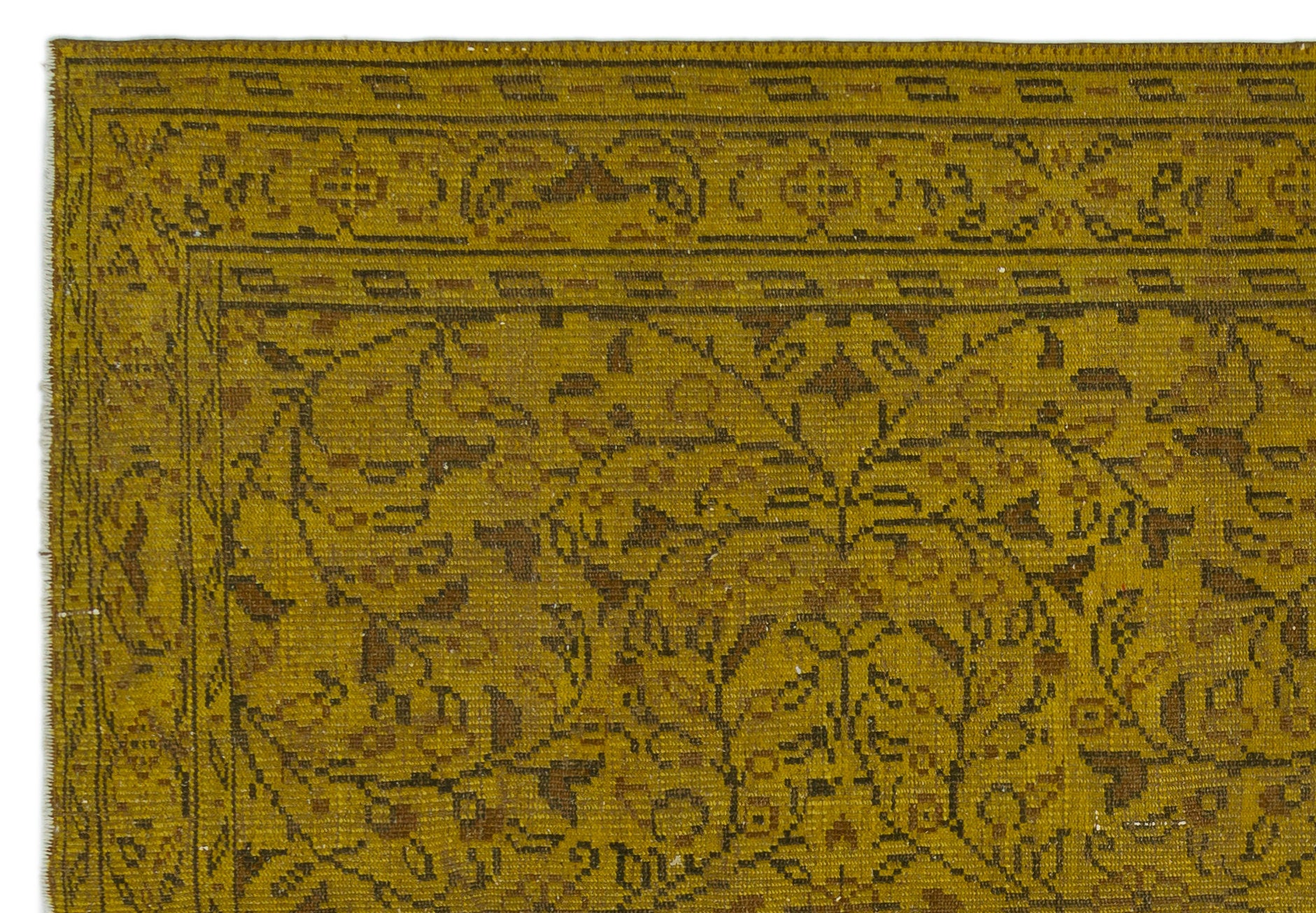 Yellow Over Dyed Vintage Rug 6'0'' x 8'8'' ft 184 x 265 cm