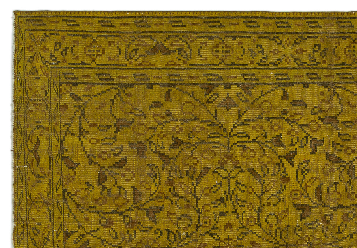 Yellow Over Dyed Vintage Rug 6&#39;0&#39;&#39; x 8&#39;8&#39;&#39; ft 184 x 265 cm