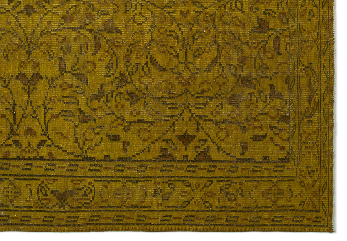 Yellow Over Dyed Vintage Rug 6&#39;0&#39;&#39; x 8&#39;8&#39;&#39; ft 184 x 265 cm
