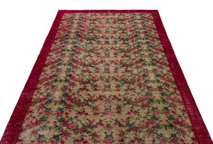 Naturel Over Dyed Vintage Rug 5'5'' x 8'6'' ft 164 x 258 cm