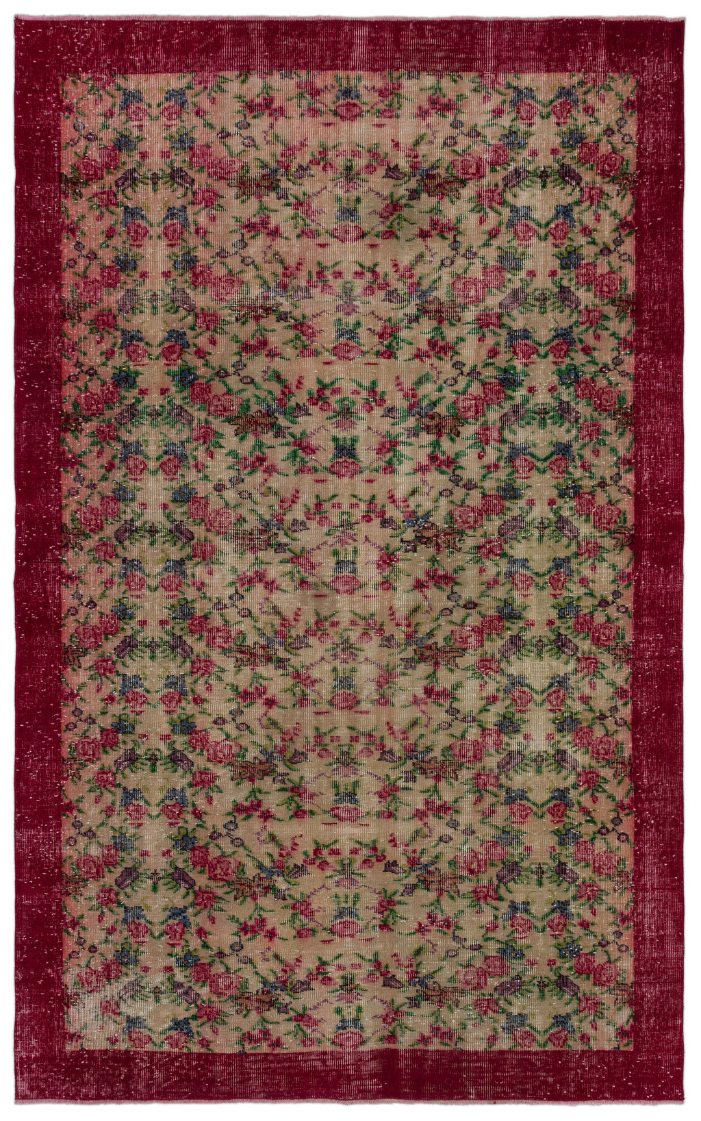 Naturel Over Dyed Vintage Rug 5'5'' x 8'6'' ft 164 x 258 cm