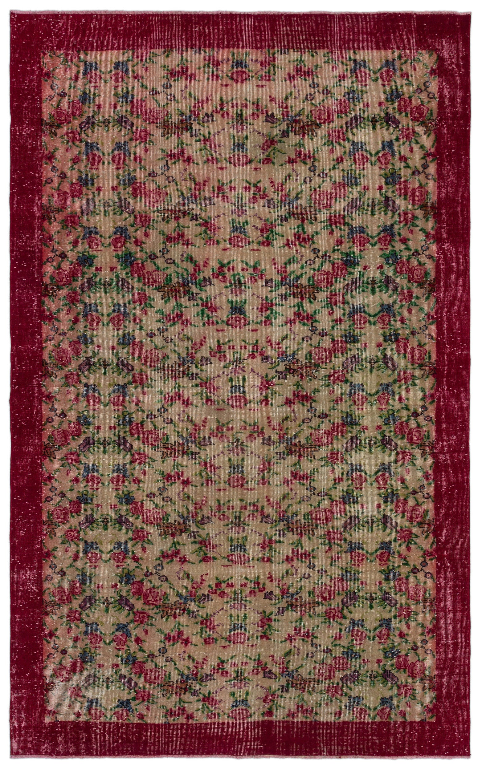 Naturel Over Dyed Vintage Rug 5'5'' x 8'6'' ft 164 x 258 cm