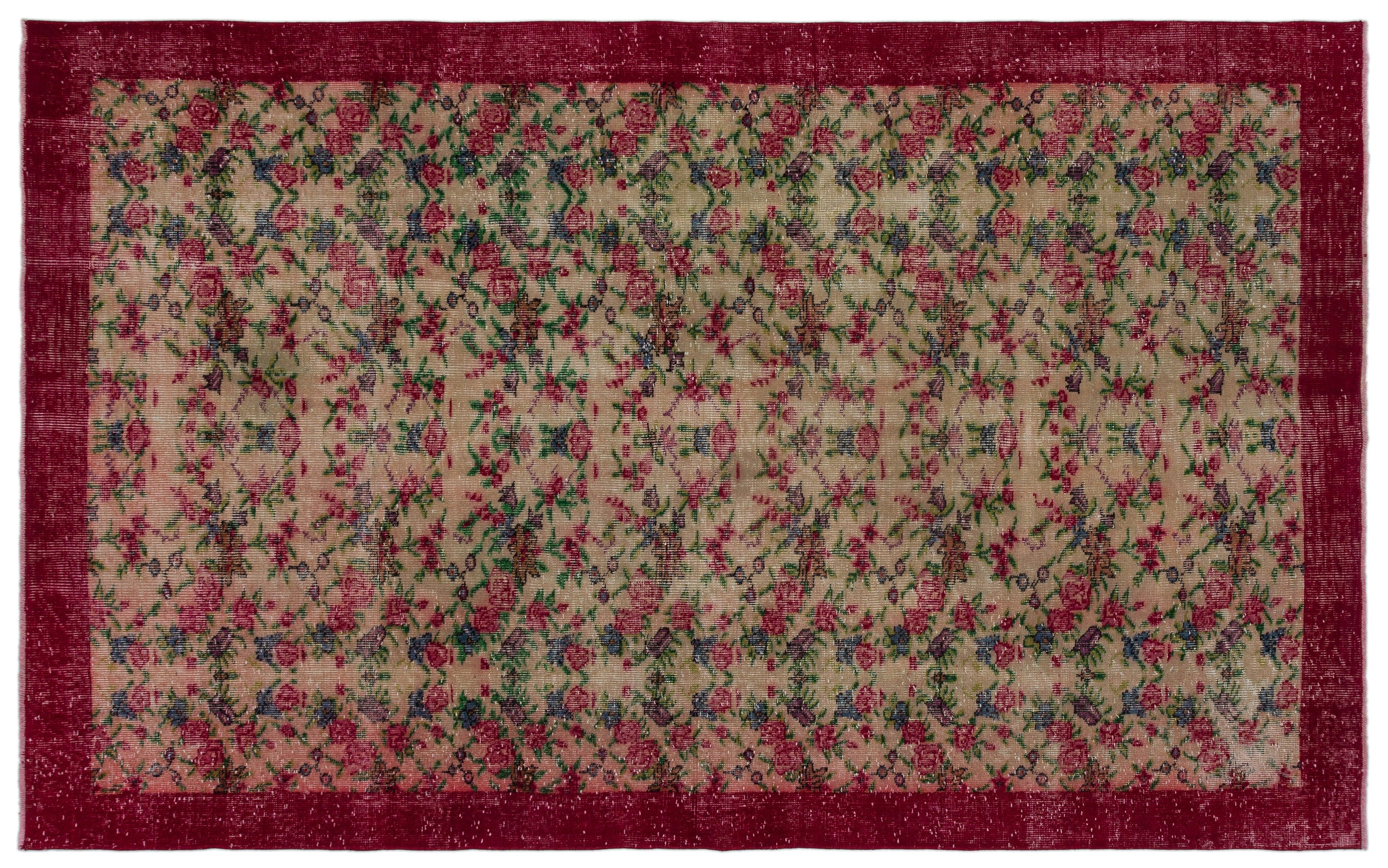 Naturel Over Dyed Vintage Rug 5'5'' x 8'6'' ft 164 x 258 cm