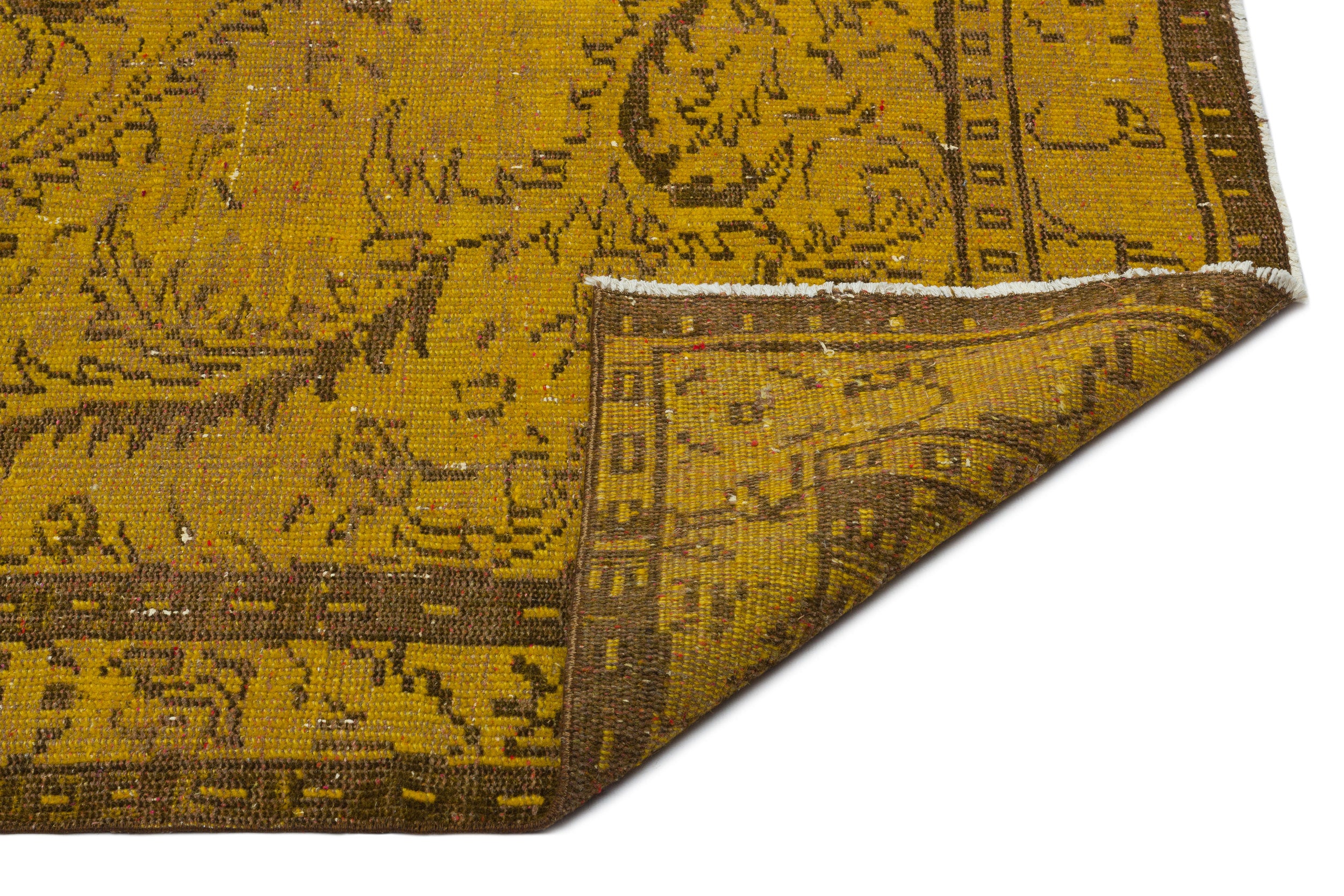Yellow Over Dyed Vintage Rug 5'9'' x 8'6'' ft 175 x 258 cm