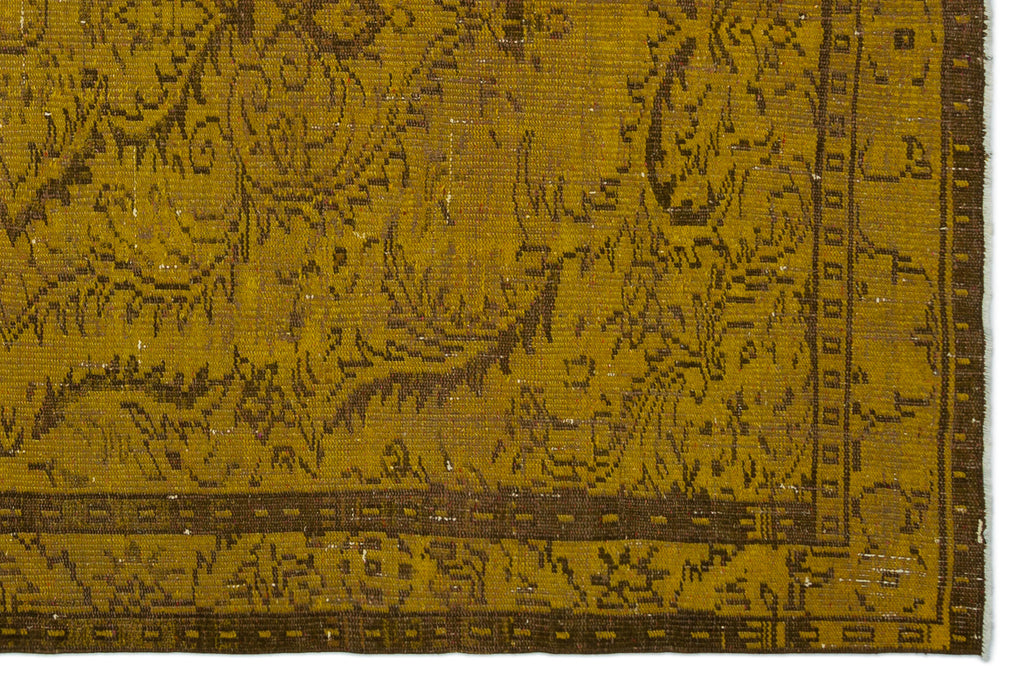 Yellow Over Dyed Vintage Rug 5'9'' x 8'6'' ft 175 x 258 cm