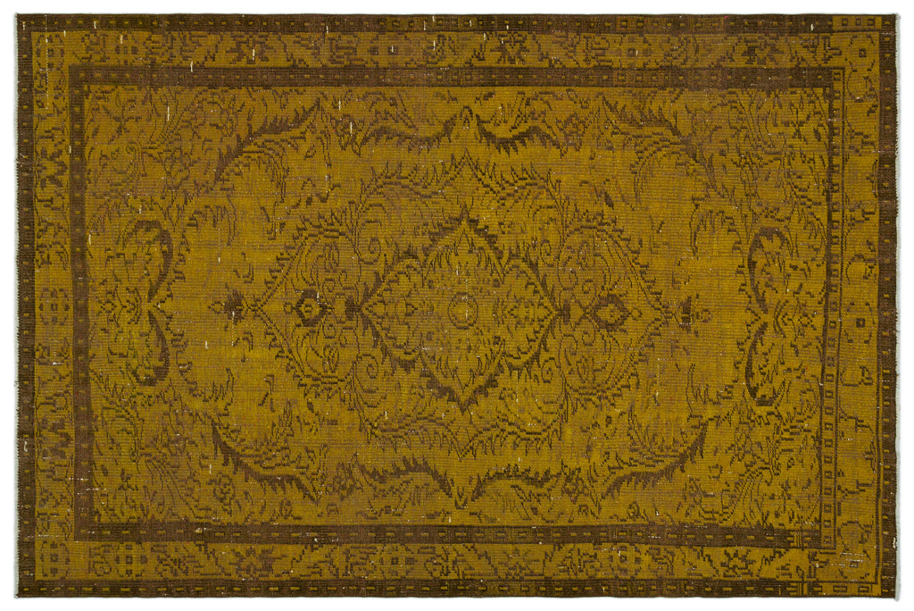 Yellow Over Dyed Vintage Rug 5'9'' x 8'6'' ft 175 x 258 cm