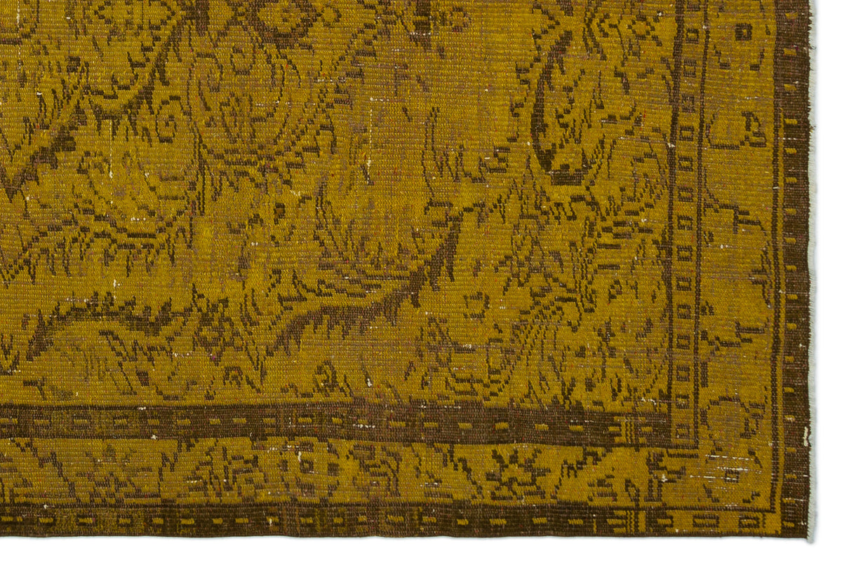 Yellow Over Dyed Vintage Rug 5&#39;9&#39;&#39; x 8&#39;6&#39;&#39; ft 175 x 258 cm