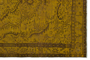 Yellow Over Dyed Vintage Rug 5'9'' x 8'6'' ft 175 x 258 cm