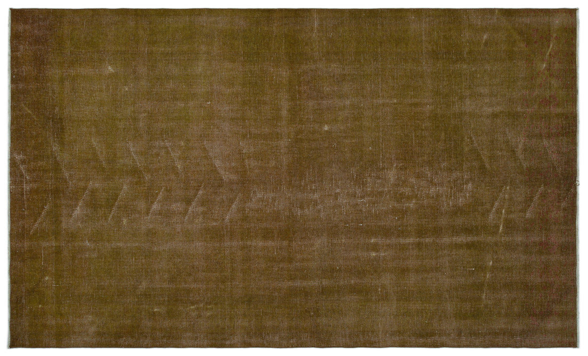 Brown Over Dyed Vintage Rug 5&#39;1&#39;&#39; x 8&#39;6&#39;&#39; ft 155 x 260 cm