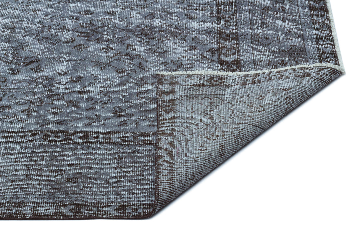 Gray Over Dyed Vintage Rug 5&#39;12&#39;&#39; x 9&#39;4&#39;&#39; ft 182 x 284 cm