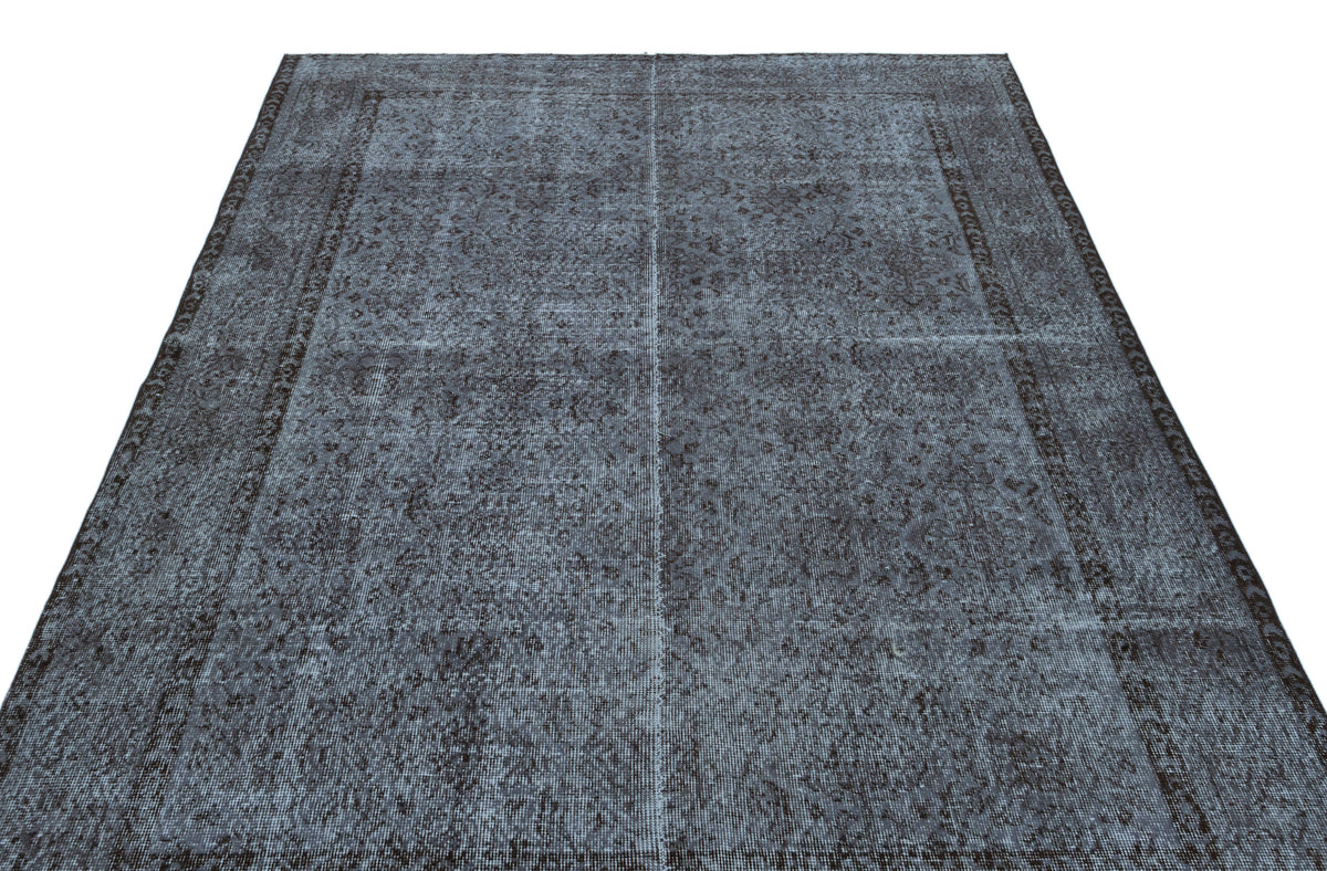 Gray Over Dyed Vintage Rug 5&#39;12&#39;&#39; x 9&#39;4&#39;&#39; ft 182 x 284 cm