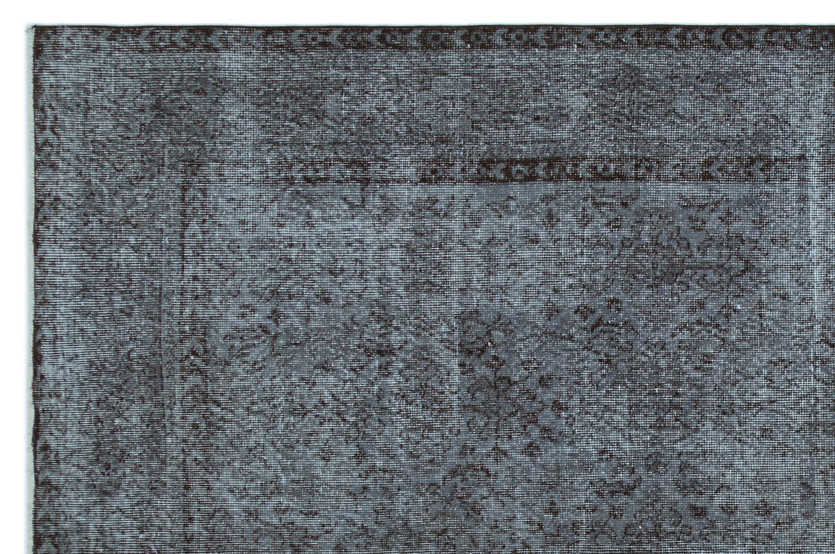 Gray Over Dyed Vintage Rug 5&#39;12&#39;&#39; x 9&#39;4&#39;&#39; ft 182 x 284 cm