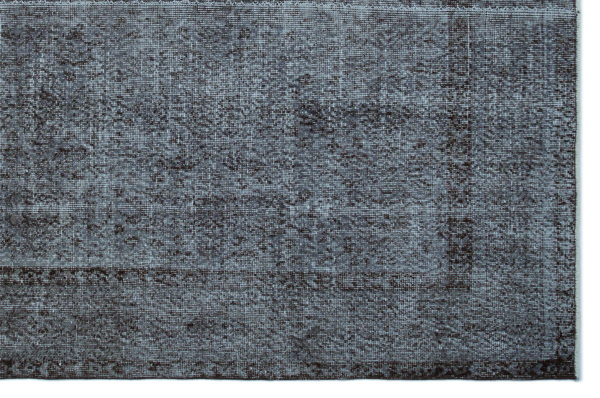 Gray Over Dyed Vintage Rug 5&#39;12&#39;&#39; x 9&#39;4&#39;&#39; ft 182 x 284 cm